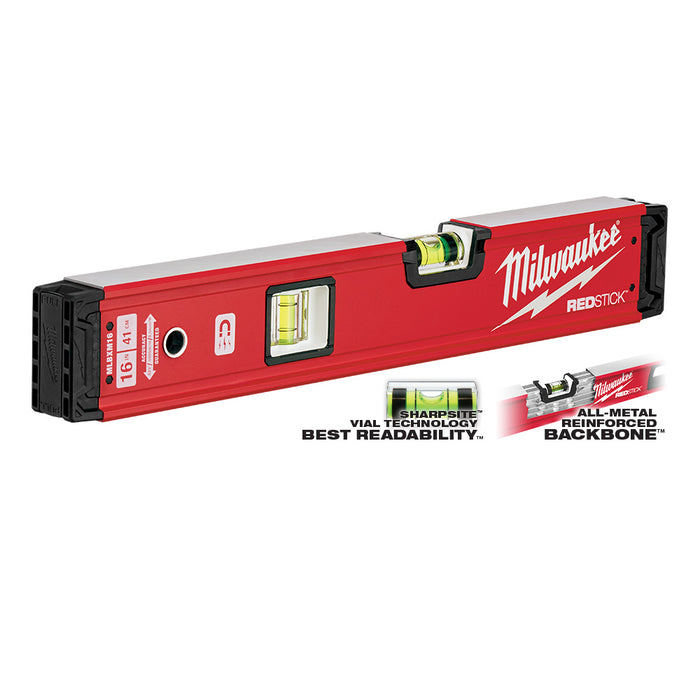 MILWAUKEE Nivel de caja magnético REDSTICK™ de 16"