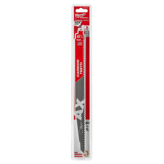 MILWAUKEE 5 TPI AX™ Nail Embedded Wood SAWZALL® Blade w/ Carbide Teeth