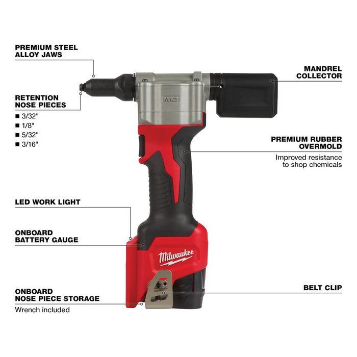 Kit de herramientas de remachado MILWAUKEE M12™