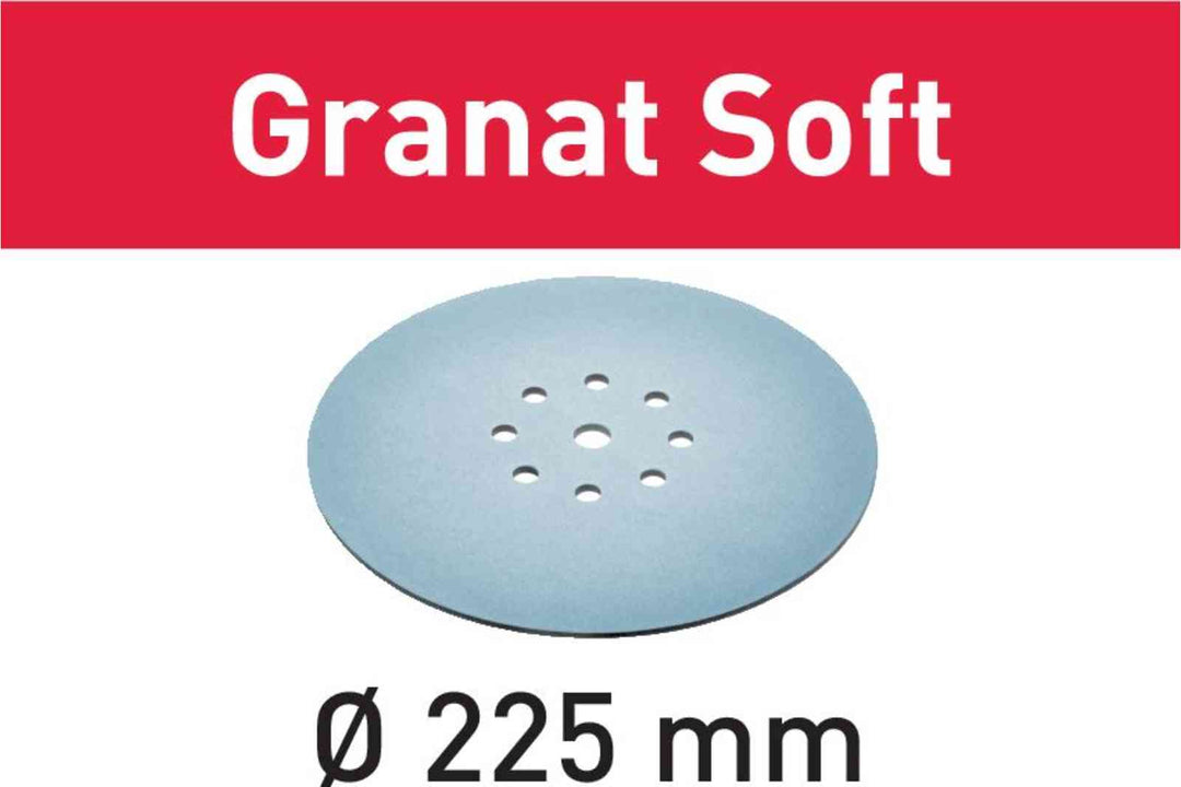 FESTOOL Abrasive Sheet Granat Soft STF D225 (25 PACK)