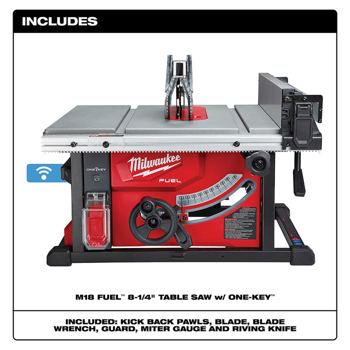 MILWAUKEE M18 FUEL 8-1/4" Table Saw w/ ONE-KEY (Tool Only)