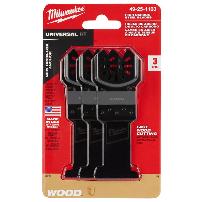 MILWAUKEE 1-3/8" Universal Fit OPEN-LOK™ High Carbon Steel Wood Blades