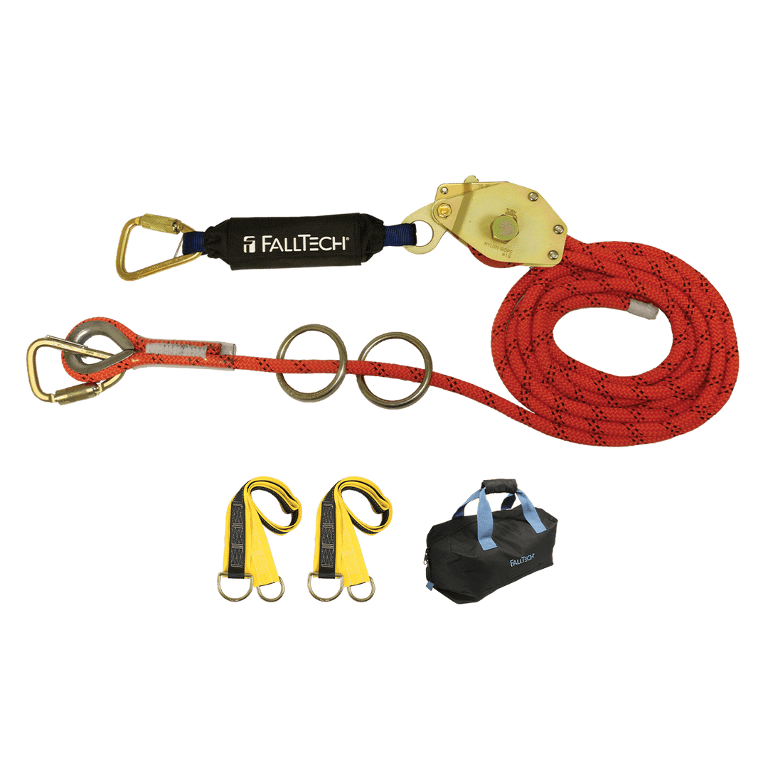 FALLTECH 30' Temporary Rope HLL System; 2-Person w/ Kernmantle Rope