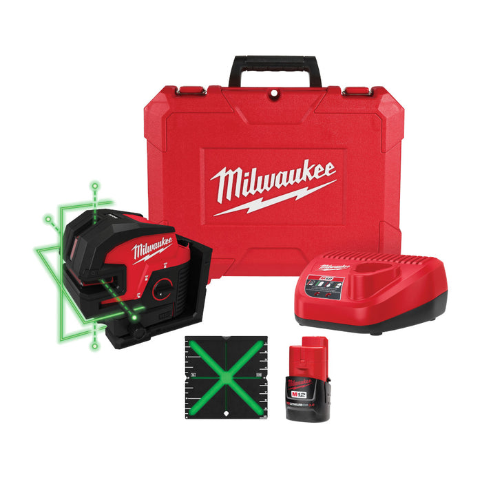 Kit láser de 4 puntos y líneas cruzadas verdes MILWAUKEE M12™