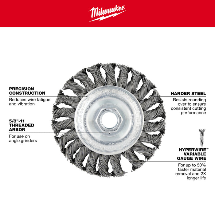 Milwaukee Tools 4 In Full Cable Twist Knot Wheel 48-52-5030