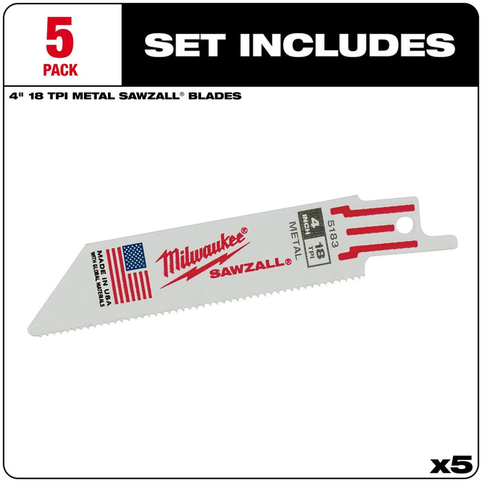 MILWAUKEE 18 TPI SAWZALL® Standard Metal Blades For Rigid Conduit & Unistrut
