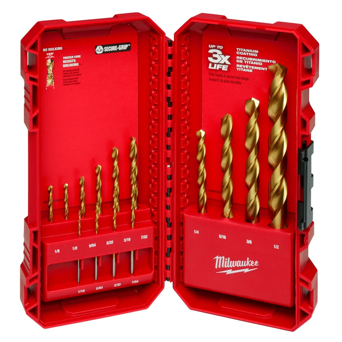 MILWAUKEE 14 PIEZAS. Juego de brocas de titanio THUNDERBOLT®
