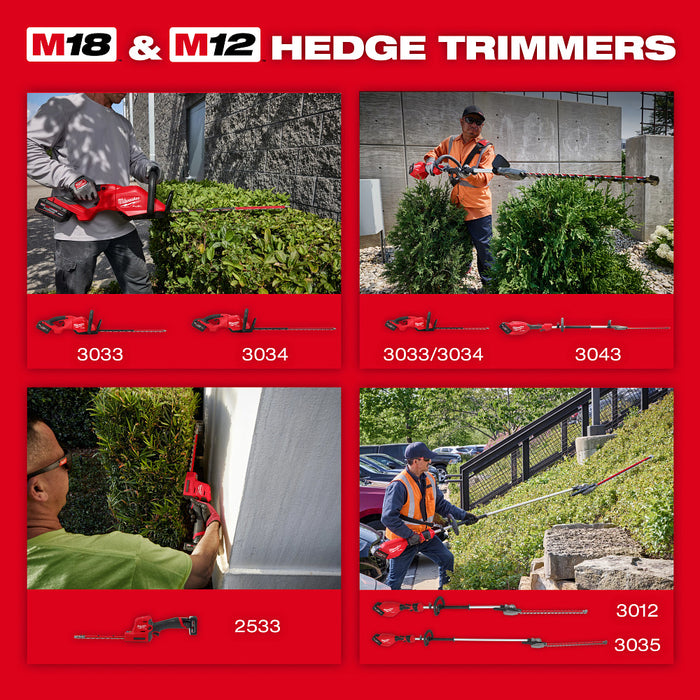 MILWAUKEE M18 FUEL™ Pole Articulating Hedge Trimmer (Tool Only) + 48-11-1881 Battery