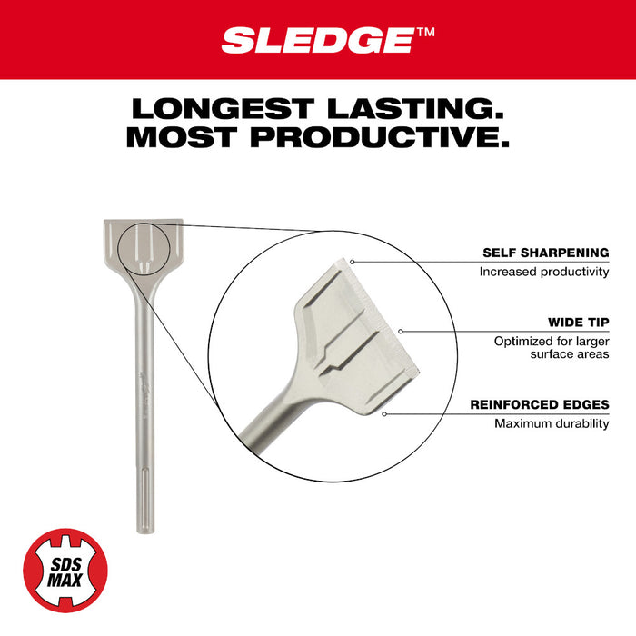 Milwaukee Tools SDS-MAX SLEDGE 3" Scaling Chisel 48-62-4087