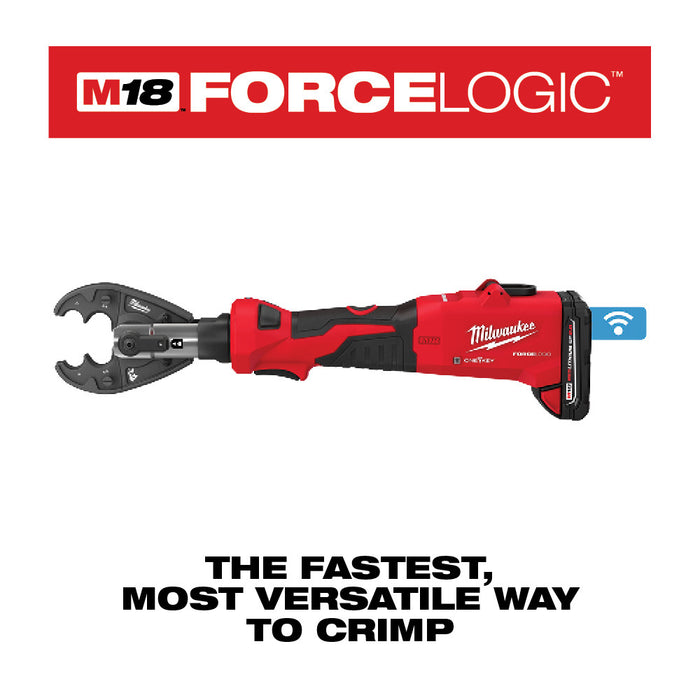 MILWAUKEE M18 FORCE LOGIC 6T Linear Utility Crimper Kit w/ O-D3 Jaw