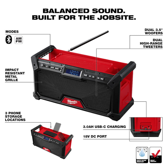 Radio para el lugar de trabajo MILWAUKEE M18™ Bluetooth® (solo herramienta)