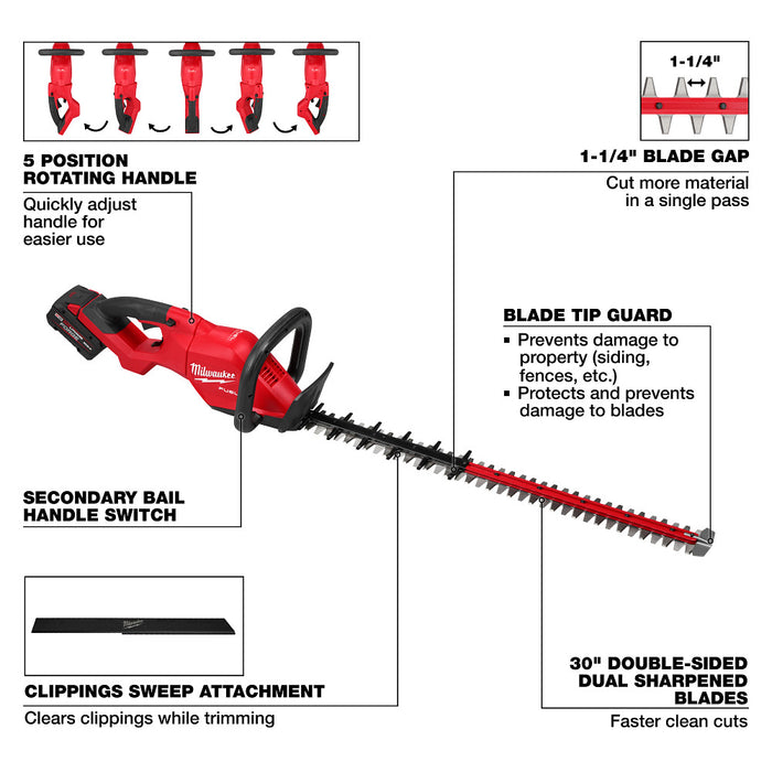 MILWAUKEE M18 FUEL™ 30" Hedge Trimmer Kit + 48-11-1881 Battery!