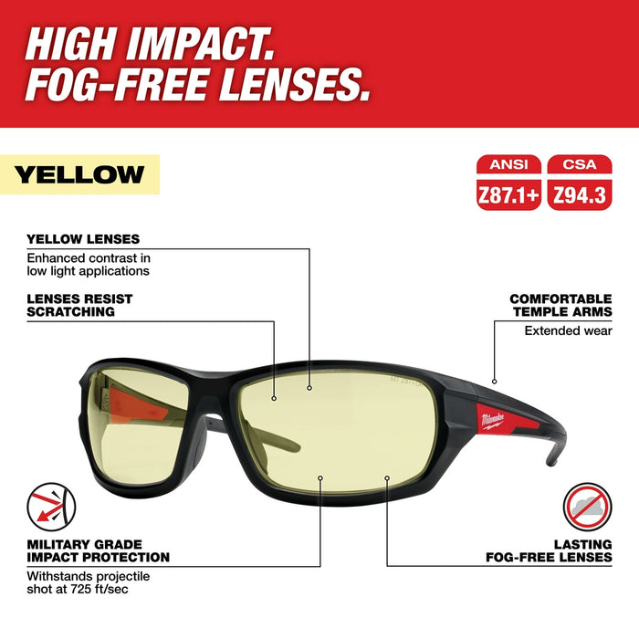 MILWAUKEE Performance Safety Glasses - Fog-Free Lenses