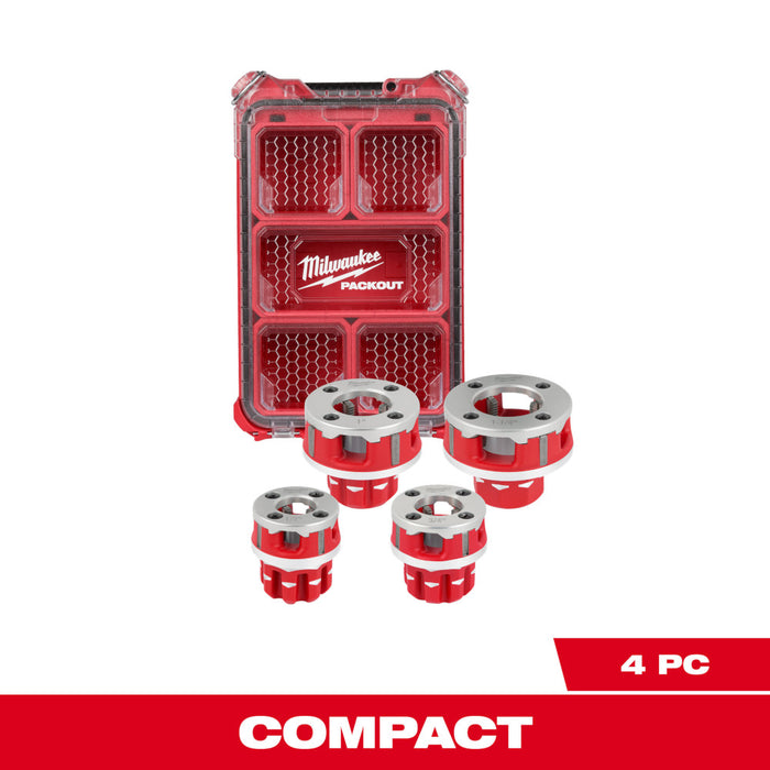MILWAUKEE Compact 1/2"-1-1/4" ALEACIÓN NPT Kit de cabezal de troquel de aluminio forjado para roscar tuberías portátiles
