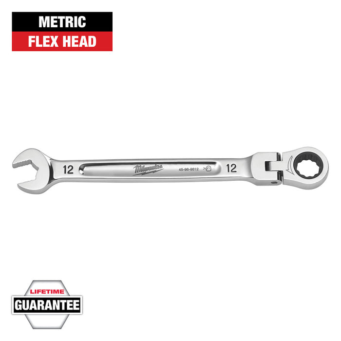 MILWAUKEE Flex Head Ratcheting Combination Wrench - Metric