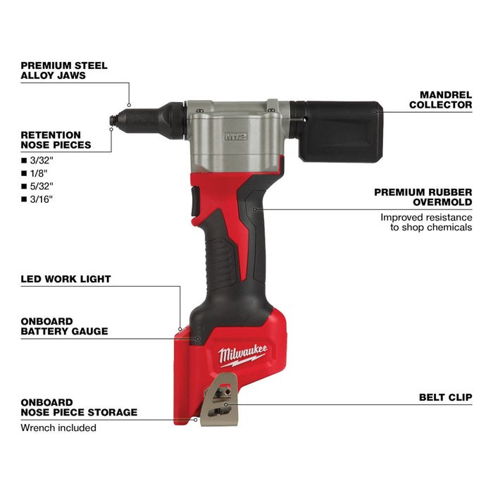 Herramienta de remachado MILWAUKEE M12™ (solo herramienta)