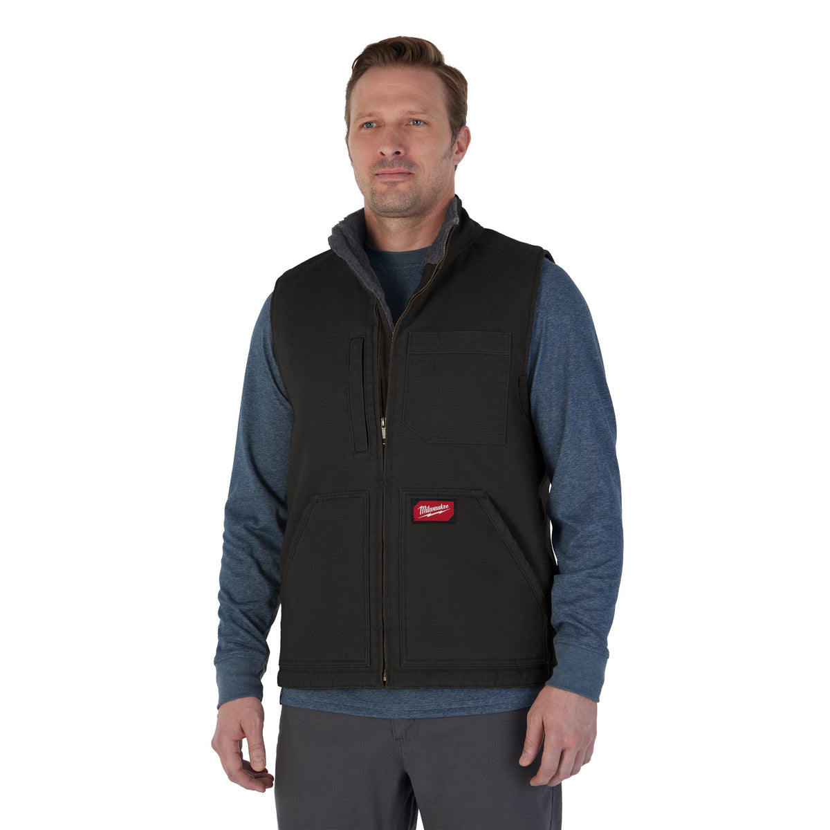 Milwaukee GRIDIRON Sherpa-Lined Vest - Black M 801B-M — The Power