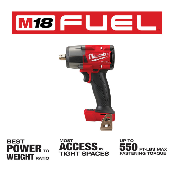 MILWAUKEE M18 FUEL™ 1/2 " Mid-Torque Impact Wrench w/ Pin Detent (Tool Only)
