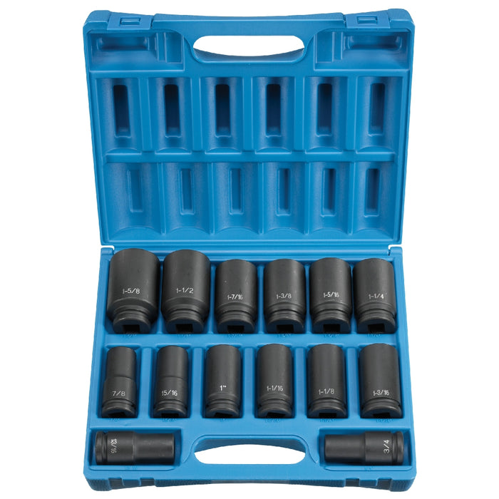 Grey Pneumatic 3/4" Drive 14 Piece Deep Socket Set