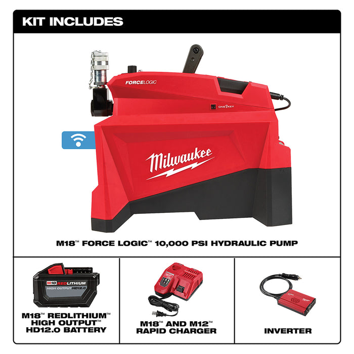 MILWAUKEE M18 FORCE LOGIC 10,000PSI Hydraulic Pump Kit