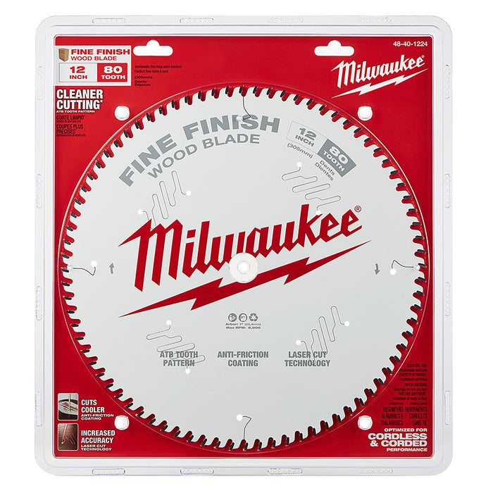 MILWAUKEE 12" 80T Circular Saw Wood Cutting Blade