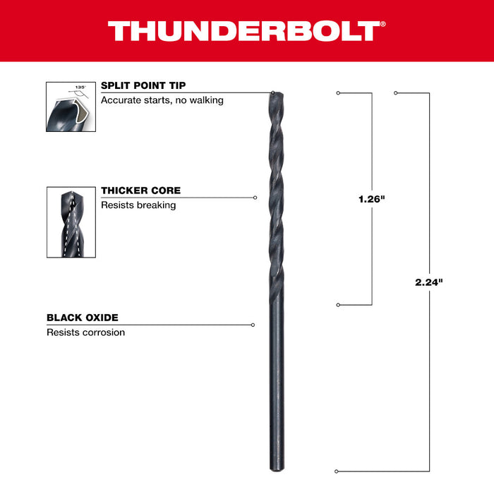 Milwaukee Tools 3/32" Thunderbolt Black Oxide 48-89-2712