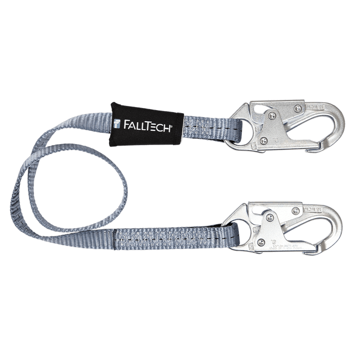 FALLTECH 4' Web Restraint Lanyard, Fixed-Length w/ Steel Snap Hooks