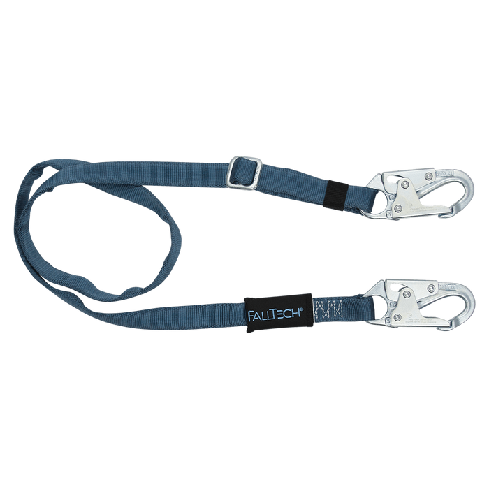 FALLTECH 4' - 6' Adjustable Length Restraint Lanyard w/ Steel Snap Hooks