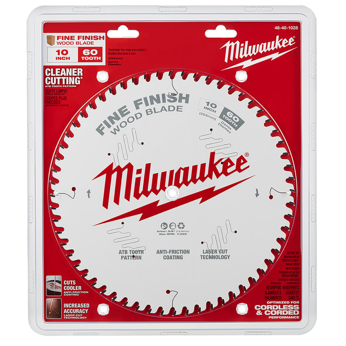 MILWAUKEE 10" 60T Circular Saw Wood Cutting Blade