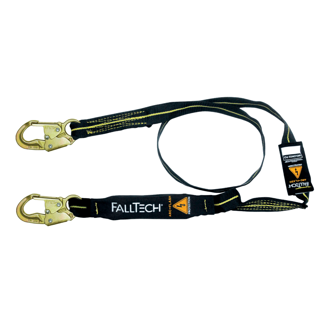 FALLTECH 6' Arc Flash Energy Absorbing Lanyard, Single-Leg w/ Steel Snap Hooks