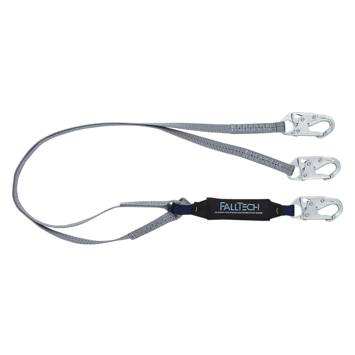 FALLTECH 6' VIEWPACK® Energy Absorbing Lanyard, Double-Leg w/ Steel Snap Hooks