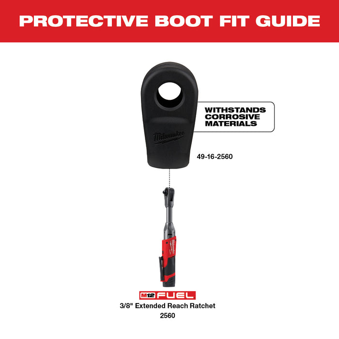 Funda de goma con trinquete de alcance extendido MILWAUKEE M12 FUEL™ de 3/8"