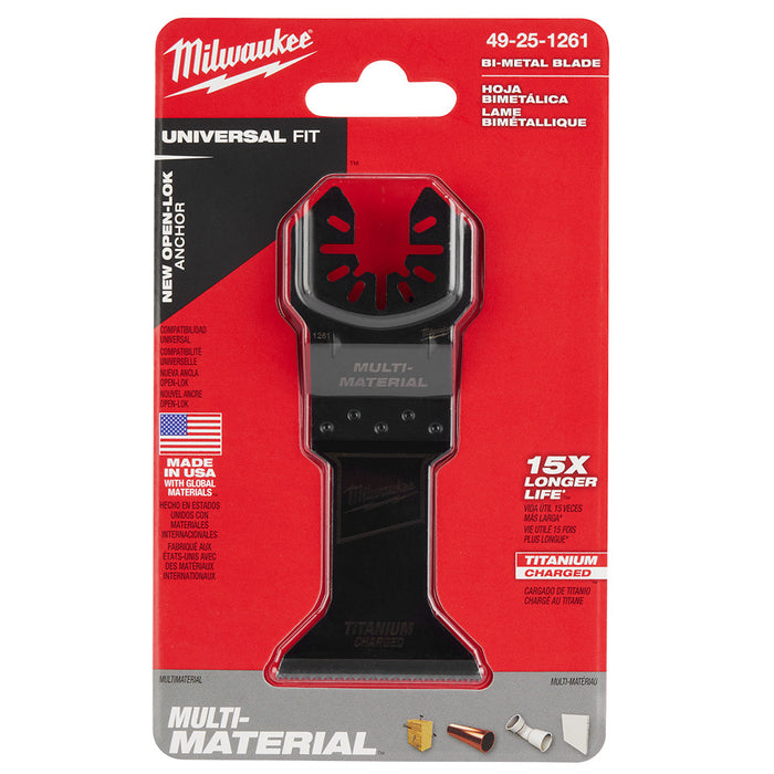 MILWAUKEE 1-3/4" Universal Fit OPEN-LOK™ TITANIUM CHARGED™ Bi-Metal Multi-Material Blades
