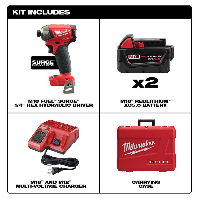 MILWAUKEE M18 FUEL™ SURGE™ 1/4" Hex Hydraulic Driver Kit