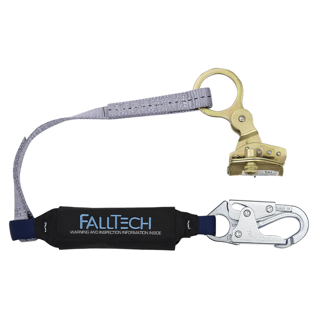 FALLTECH Hinged Trailing Rope Adjuster w/ 3' VIEWPACK® Energy Absorbing Lanyard