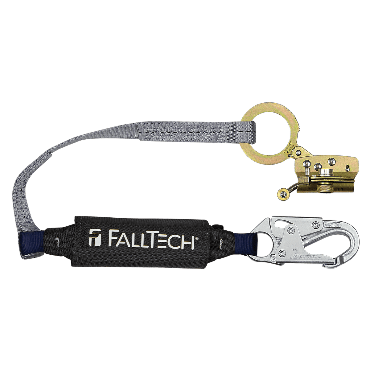 FALLTECH Hinged Trailing Fall Arrester w/ Anti-Panic & 3' VIEWPACK® En ...