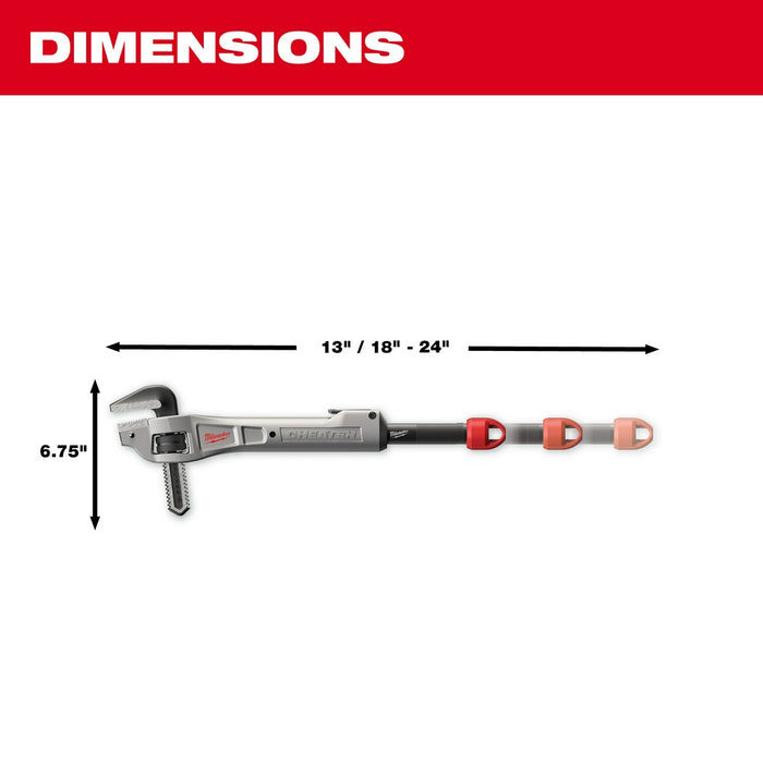 MILWAUKEE CHEATER Aluminum Offset Adaptable Pipe Wrench