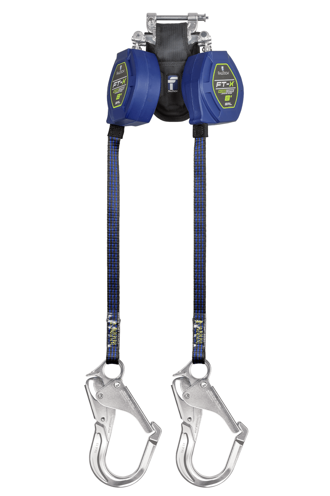 FALLTECH 8' FT-X™ EDGECORE™ Class 2 Leading Edge Personal SRL-P, Twin-Leg w/ Aluminum Rebar Hooks