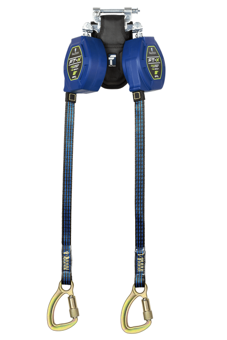 FALLTECH 8' FT-X™ EDGECORE™ Tie-Back Clase 2 SRL-P personal de borde de ataque, doble pierna con mosquetón de acero 5K 