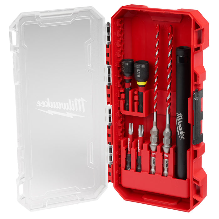 MILWAUKEE 7 PC. SHOCKWAVE IMPACT DUTY Carbide Hammer Drill Bit Concrete Screw Install Kit