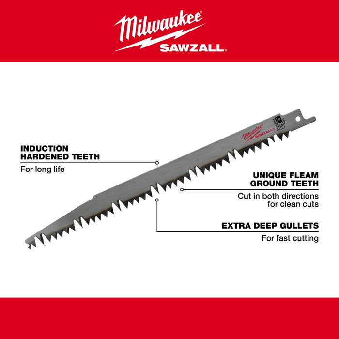 MILWAUKEE 12" 5 TPI SAWZALL® Pruning Blade