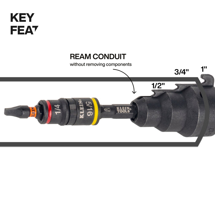 Klein 85191HD Impact-Ready Flip Socket Conduit Reamer Driver