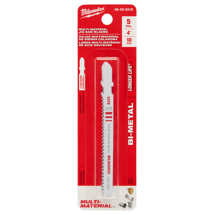 Milwaukee Tools 4", 10TPI, Jig Saw Blades 48-42-5310
