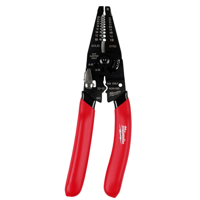 MILWAUKEE 10-28 AWG Multi-Purpose Dipped Grip Wire Stripper & Cutter w/ Reinforced Head