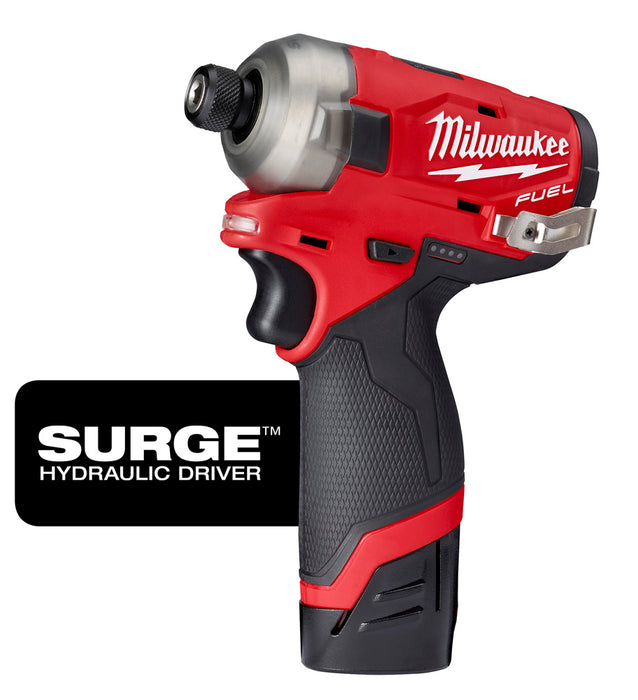 MILWAUKEE M12 FUEL™ SURGE™ Juego de destornillador hidráulico hexagonal de 1/4"