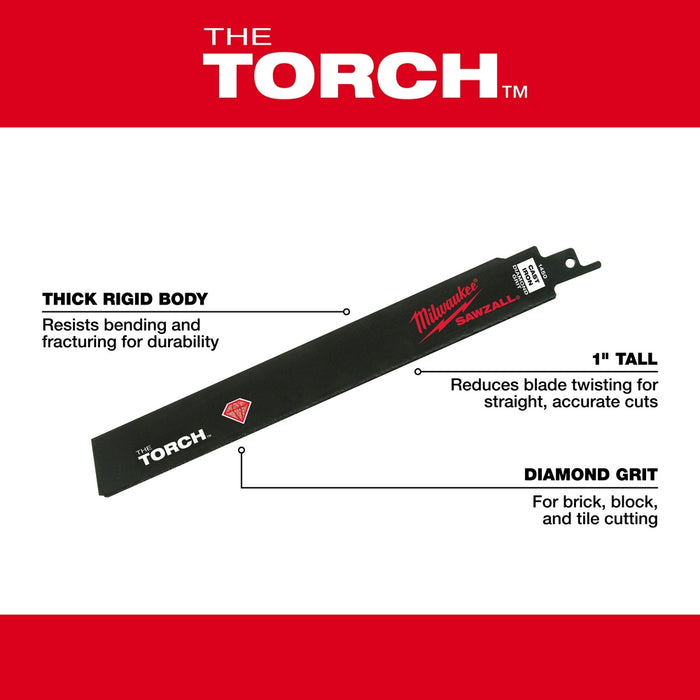 MILWAUKEE 9" The TORCH™ SAWZALL® Diamond Grit Blade