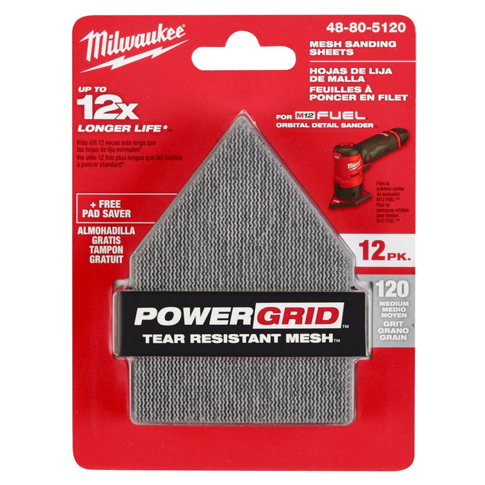 MILWAUKEE Mesh Sanding Sheets For M12 FUEL™ Orbital Detail Sander (12 PACK)