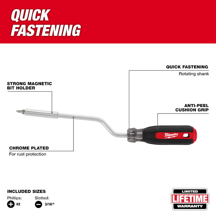 MILWAUKEE 2-IN-1 Rotating Multi-Bit Screwdriver