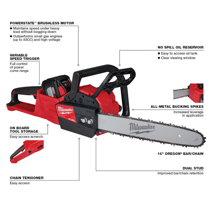 Kit de motosierra MILWAUKEE M18 FUEL™ de 16"