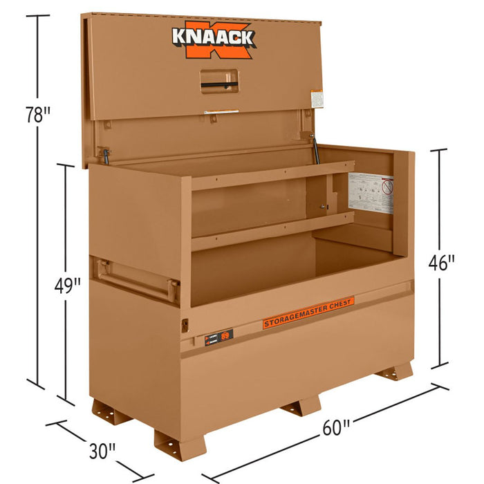 KNAACK Model 89-KL STORAGEMASTER Piano Box, 47.8 cu ft, 60 in L x 30 in W x 46 in H, Steel, WATCHMAN IV Lock, incl. 3 KNAACK Padlocks